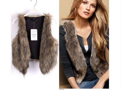 Artificial Fur Fox Vest