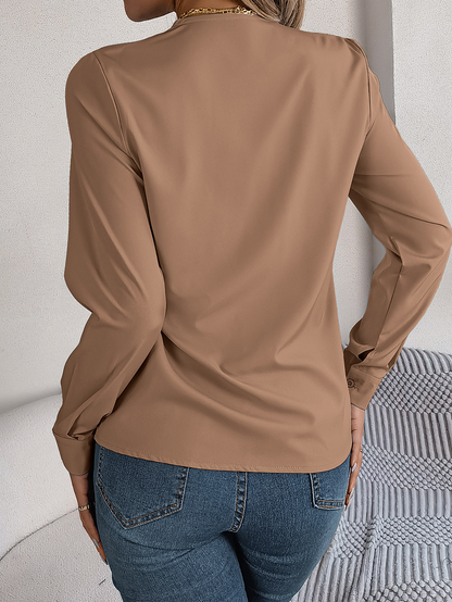 LIUBA V-Neck Long Sleeve Blouse