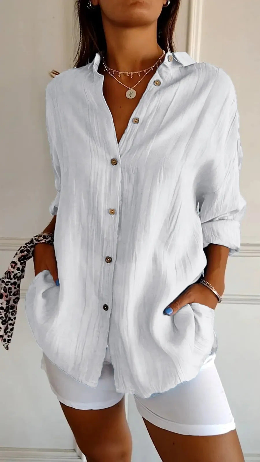 LIUBA Long Sleeve Shirt Pleated