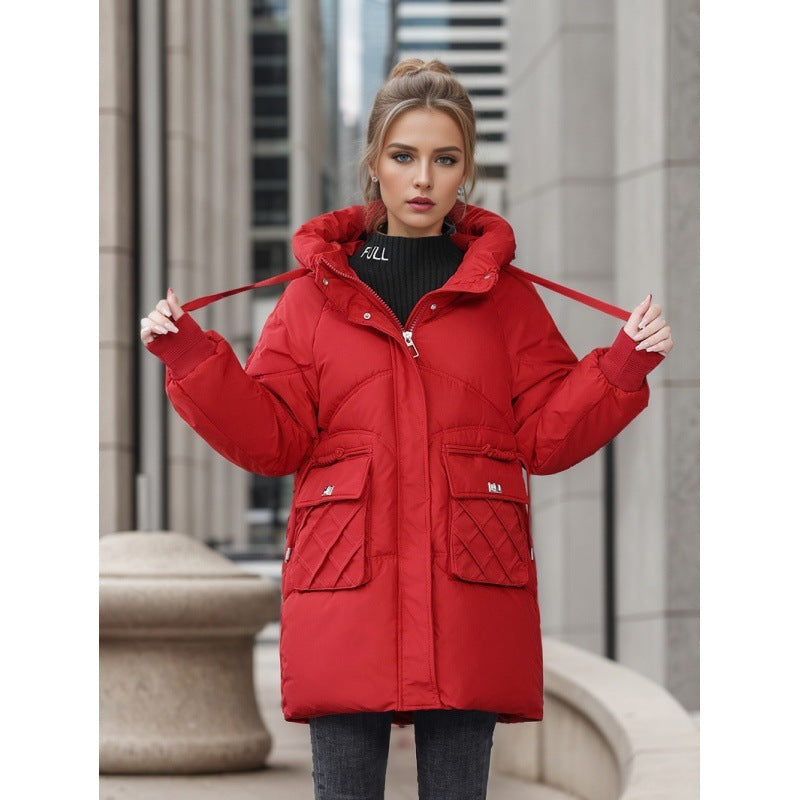 Warm Hooded Coat With Pockets